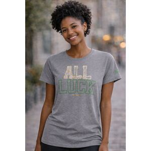 Under Armour Heat Gear ALL LUCK St. Patrick’s Day T-Shirt Women M Loose Fit #2